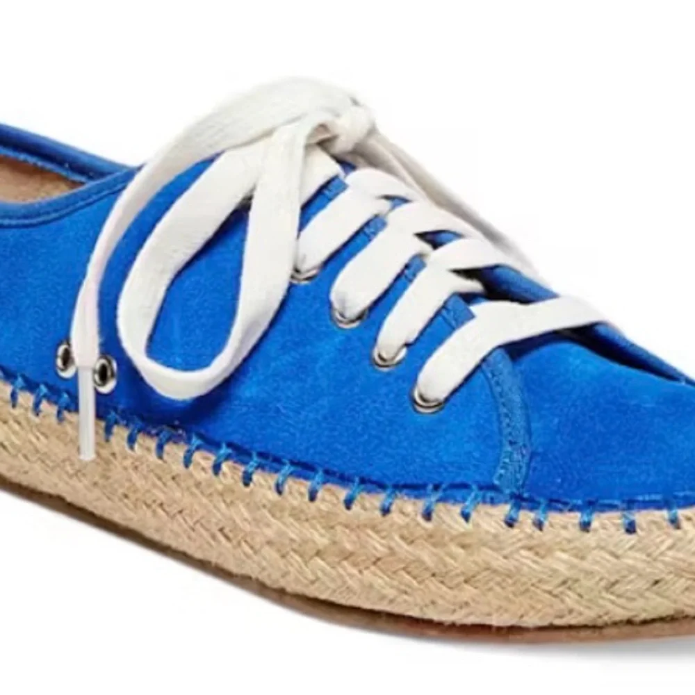 Blue Canvas Espadrille Sneaker with White Laces